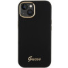 Guess GUHCP15SSMBSLK Silicone Script Metal Logo & Frame Hardcase do Apple iPhone 15 / 14 / 13, czarny