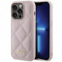 Guess GUHCP15LPSQSQSP Quilted Metal Logo Hardcase do Apple iPhone 15 Pro, różowy