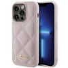 Guess GUHCP15LPSQSQSP Quilted Metal Logo Hardcase do Apple iPhone 15 Pro, różowy