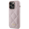 Guess GUHCP15LPSQSQSP Quilted Metal Logo Hardcase do Apple iPhone 15 Pro, różowy