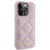 Guess GUHCP15LPSQSQSP Quilted Metal Logo Hardcase do Apple iPhone 15 Pro, różowy