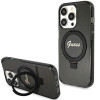 Guess GUHMP15LHRSGSK Ring Stand Script Glitter MagSafe etui twarde na Apple iPhone 15 Pro, czarny