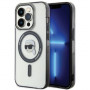 Karl Lagerfeld KLHMP15LHKHNOTK IML Karl's Head MagSafe etui twarde dla Apple iPhone 15 Pro, przezroczyste