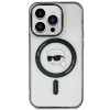 Karl Lagerfeld KLHMP15LHKHNOTK IML Karl's Head MagSafe etui twarde dla Apple iPhone 15 Pro, przezroczyste