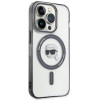 Karl Lagerfeld KLHMP15LHKHNOTK IML Karl's Head MagSafe etui twarde dla Apple iPhone 15 Pro, przezroczyste