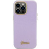 Guess GUHCP15XPGMCSL Glitter Glossy Script etui twarde na Apple iPhone 15 Pro Max, liliowy