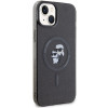 Karl Lagerfeld KLHMP15SHGKCNOK Karl&Choupette Glitter MagSafe etui twarde na Apple iPhone 15, czarny