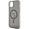 Karl Lagerfeld KLHMP15SHGKCNOK Karl&Choupette Glitter MagSafe etui twarde na Apple iPhone 15, czarny