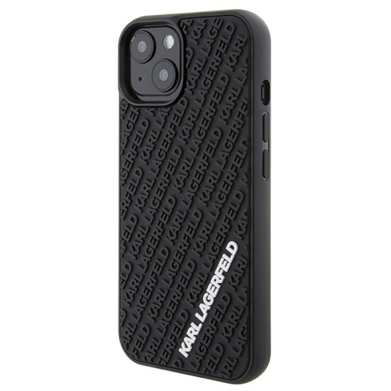 Karl Lagerfeld KLHCP15S3DMKRLK 3D Rubber Multi Logo etui twarde na Apple iPhone 15, czarny
