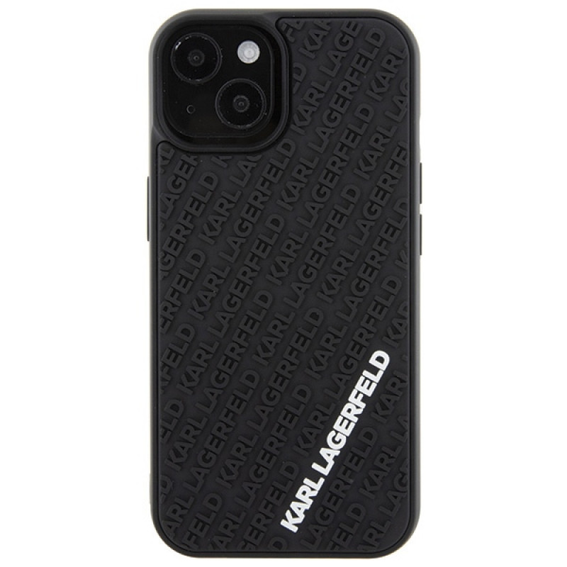 Karl Lagerfeld KLHCP15S3DMKRLK 3D Rubber Multi Logo etui twarde na Apple iPhone 15, czarny