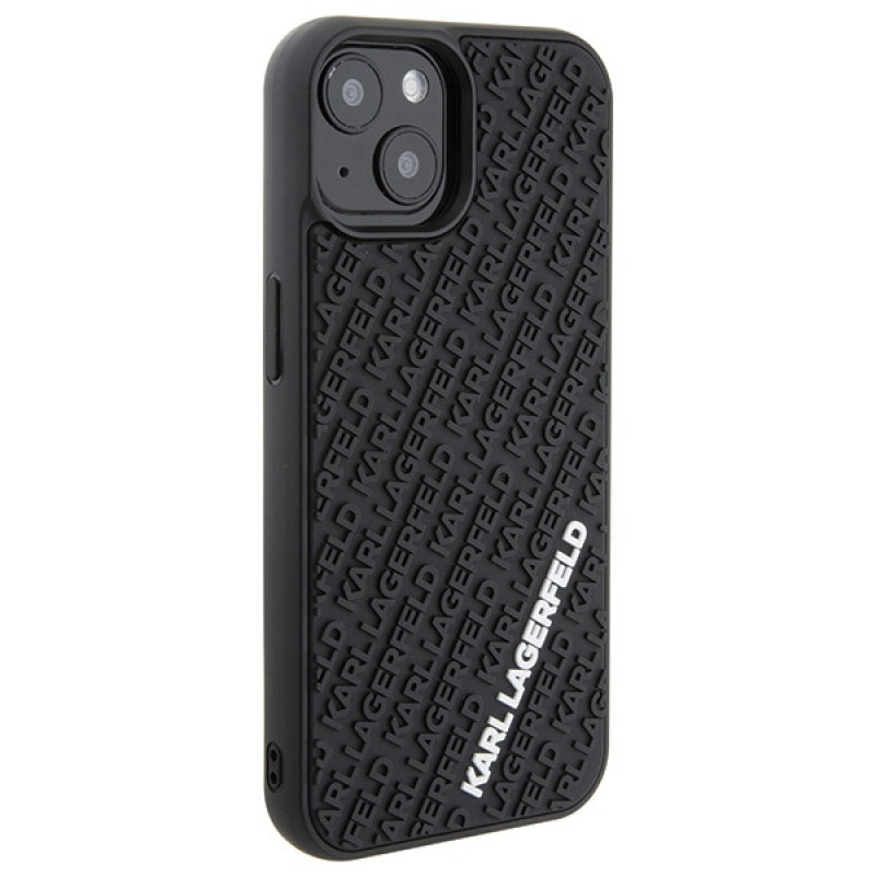 Karl Lagerfeld KLHCP15S3DMKRLK 3D Rubber Multi Logo etui twarde na Apple iPhone 15, czarny