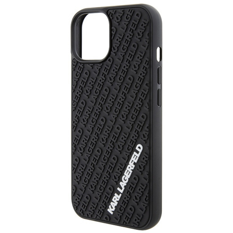 Karl Lagerfeld KLHCP15S3DMKRLK 3D Rubber Multi Logo etui twarde na Apple iPhone 15, czarny