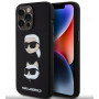 Karl Lagerfeld KLHCP15XSDHKCNK Etui z płynnego silikonu z głowami Karl i Choupette dla Apple iPhone 15 Pro Max, czarne