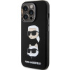Karl Lagerfeld KLHCP15XSDHKCNK Etui z płynnego silikonu z głowami Karl i Choupette dla Apple iPhone 15 Pro Max, czarne
