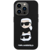 Karl Lagerfeld KLHCP15XSDHKCNK Etui z płynnego silikonu z głowami Karl i Choupette dla Apple iPhone 15 Pro Max, czarne