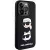 Karl Lagerfeld KLHCP15XSDHKCNK Etui z płynnego silikonu z głowami Karl i Choupette dla Apple iPhone 15 Pro Max, czarne