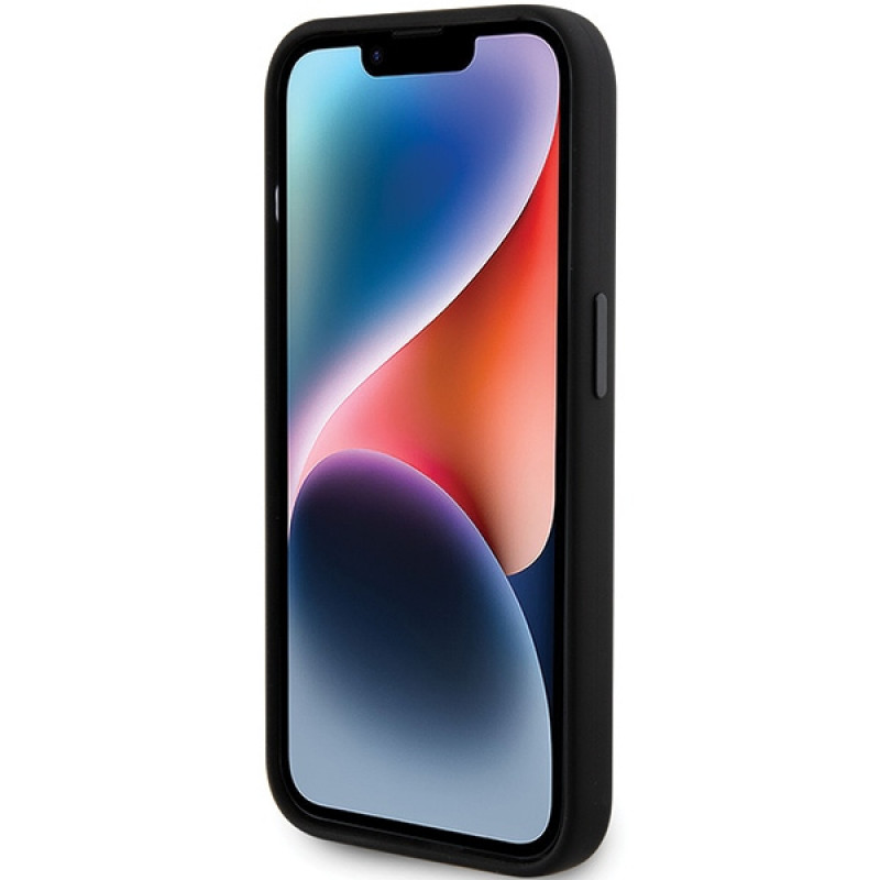 Karl Lagerfeld KLHCP15XSDHKCNK Etui z płynnego silikonu z głowami Karl i Choupette dla Apple iPhone 15 Pro Max, czarne
