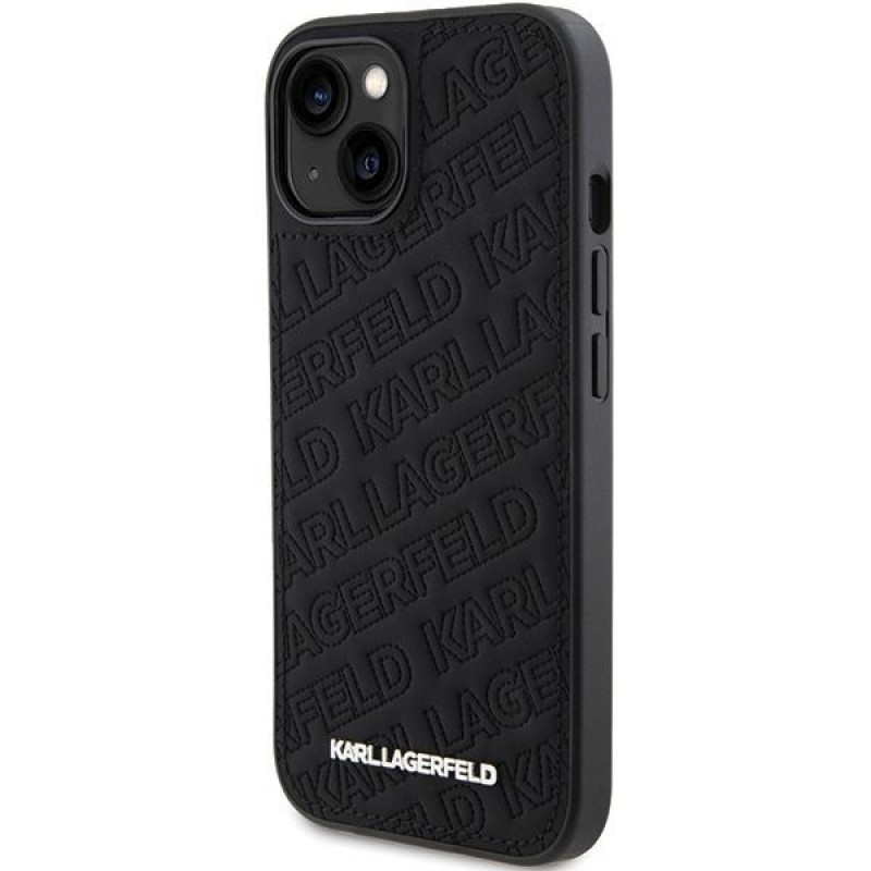 Karl Lagerfeld KLHCP15SPQKPMK Quilted K Pattern etui twarde dla Apple iPhone 15, czarny