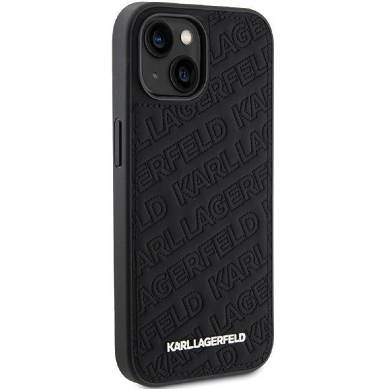 Karl Lagerfeld KLHCP15SPQKPMK Quilted K Pattern etui twarde dla Apple iPhone 15, czarny