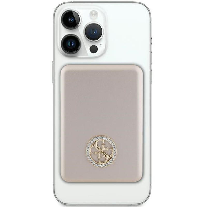 Powerbank Guess GUPBM3AL4DMD 3000 mAh, 5 W, MagSafe 4G Strassed Metal Logo, złoty