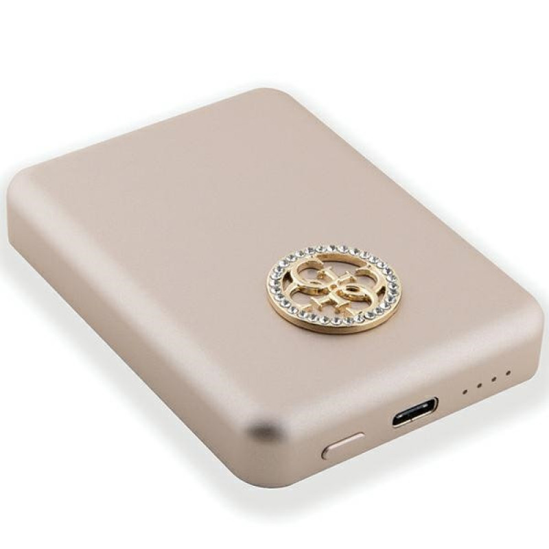 Powerbank Guess GUPBM3AL4DMD 3000 mAh, 5 W, MagSafe 4G Strassed Metal Logo, złoty