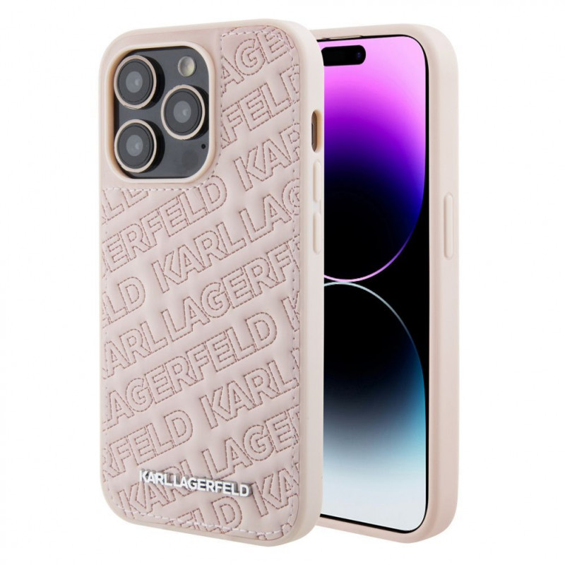 Karl Lagerfeld KLHCP15XPQKPMP Quilted K Pattern Hardcase do Apple iPhone 15 Pro Max, różowy