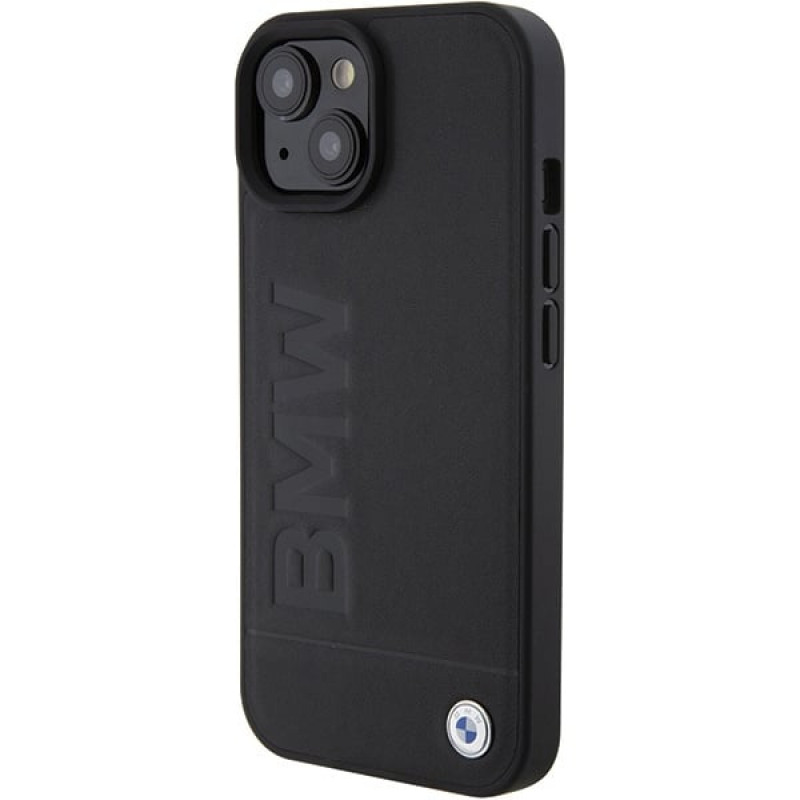 BMW BMHCP15MSLLBK Leather Hot Stamp Hardcase do Apple iPhone 15 Plus / 14 Plus, czarny