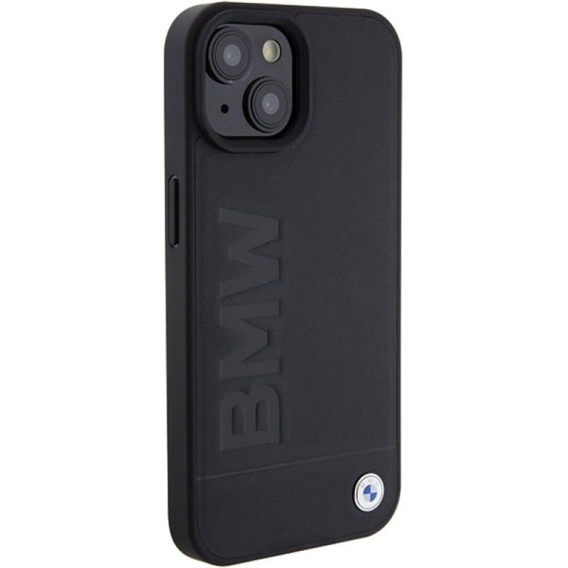 BMW BMHCP15MSLLBK Leather Hot Stamp Hardcase do Apple iPhone 15 Plus / 14 Plus, czarny