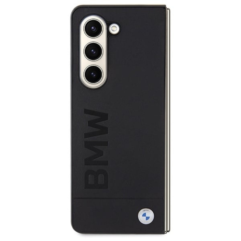 BMW BMHCZFD5SLLBK Signature Logo Imprint etui twarde dla Samsung Galaxy Z Fold5, czarny