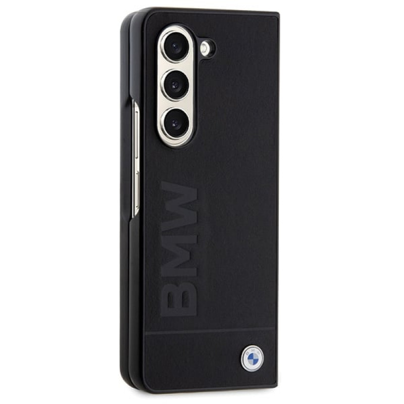 BMW BMHCZFD5SLLBK Signature Logo Imprint etui twarde dla Samsung Galaxy Z Fold5, czarny
