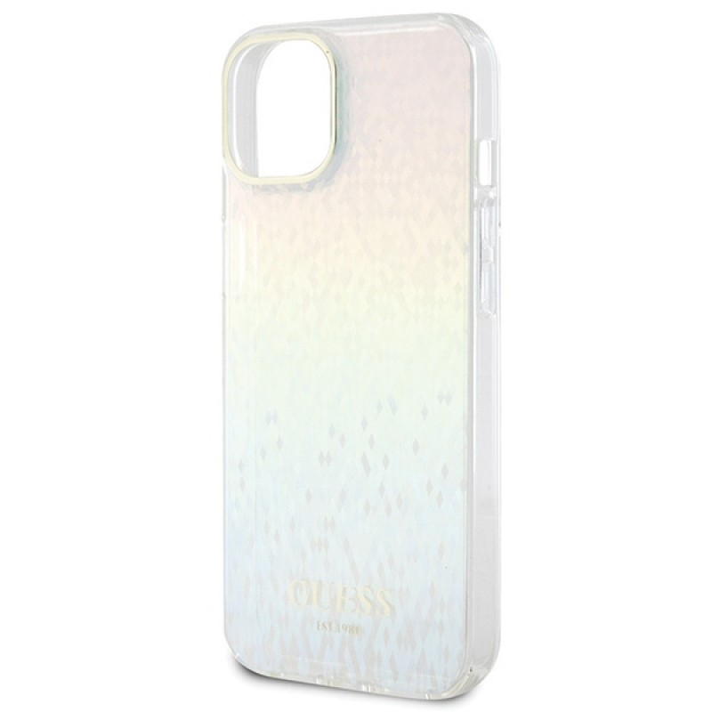 Guess GUHCP15SHDECMI IML Faceted Mirror Disco Iridescent twarde etui na Apple iPhone 15, wielokolorowe
