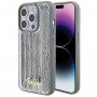 Guess GUHCP15LPSFDGSS Sequin Script Metal etui obudowa twarda na Apple iPhone 15 Pro, srebrne