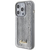 Guess GUHCP15LPSFDGSS Sequin Script Metal etui obudowa twarda na Apple iPhone 15 Pro, srebrne