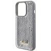 Guess GUHCP15LPSFDGSS Sequin Script Metal etui obudowa twarda na Apple iPhone 15 Pro, srebrne