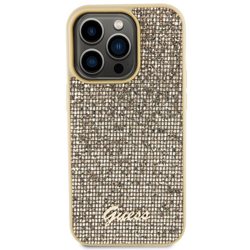 Guess GUHCP15LPMSDGSD Disco Metal Script Hardcase do Apple iPhone 15 Pro, Gold