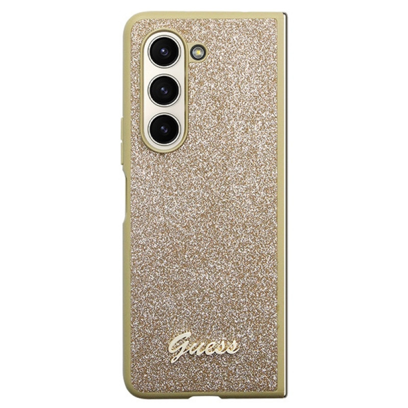 Guess GUHCZFD5HGGSHD Glitter Script Hardcase do Samsung Galaxy Z Fold5, złoty