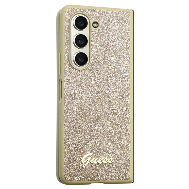 Guess GUHCZFD5HGGSHD Glitter Script Hardcase do Samsung Galaxy Z Fold5, złoty