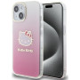 Hello Kitty HKHCP15SHDGKEP IML Gradient Electrop Kitty Head etui twarde na Apple iPhone 15 6.1", różowe