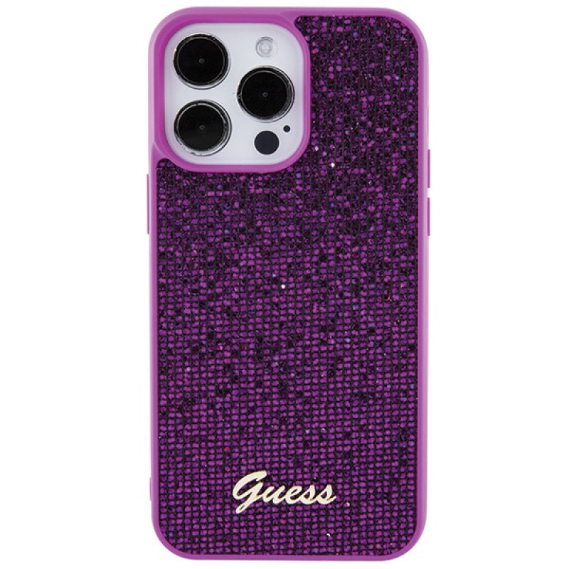 Guess GUHCP15XPMSDGSF Disco Metal Script Hardcase do Apple iPhone 15 Pro Max, fioletowy