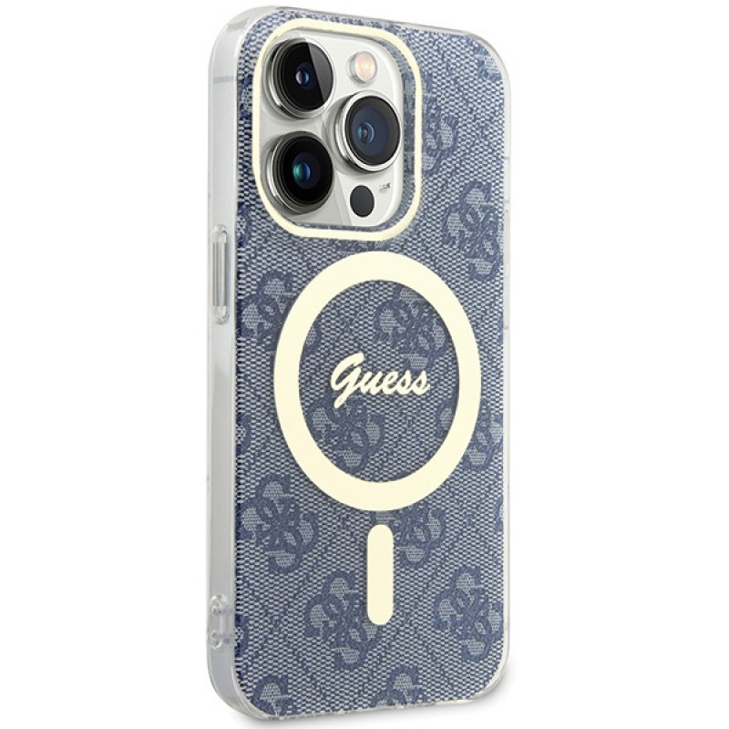 Guess GUHMP15XH4STB Apple iPhone 15 Pro Max etui twarde IML 4G MagSafe, niebieskie (outlet)