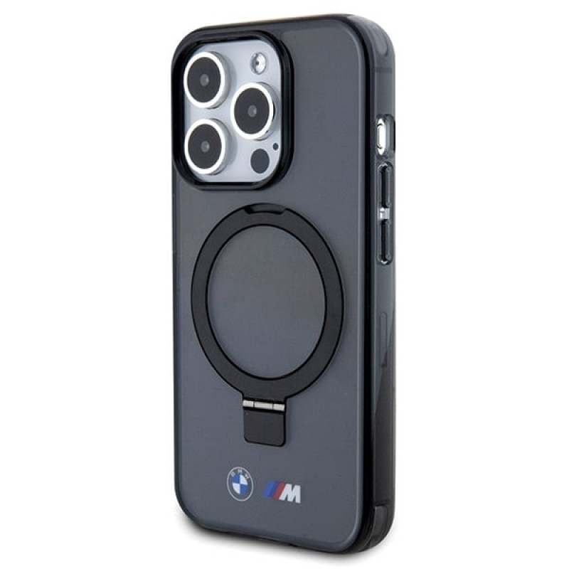 BMW BMHMP15LURSK Apple iPhone 15 Pro etui twarde Ring Stand M Collection MagSafe, czarny