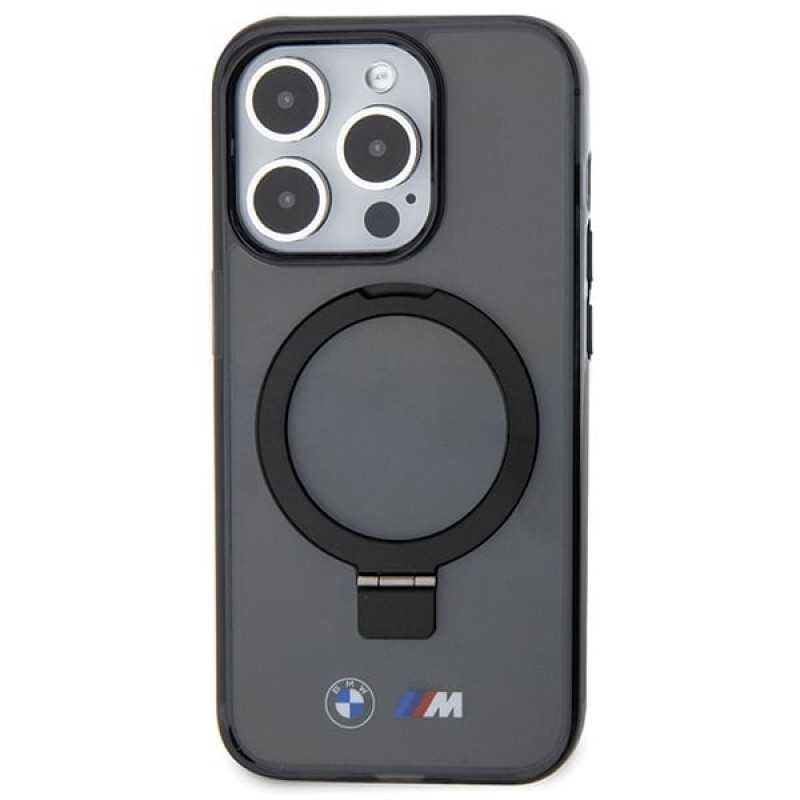 BMW BMHMP15LURSK Apple iPhone 15 Pro etui twarde Ring Stand M Collection MagSafe, czarny