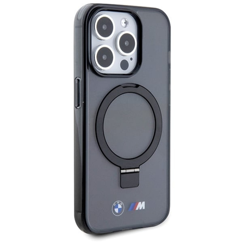BMW BMHMP15LURSK Apple iPhone 15 Pro etui twarde Ring Stand M Collection MagSafe, czarny