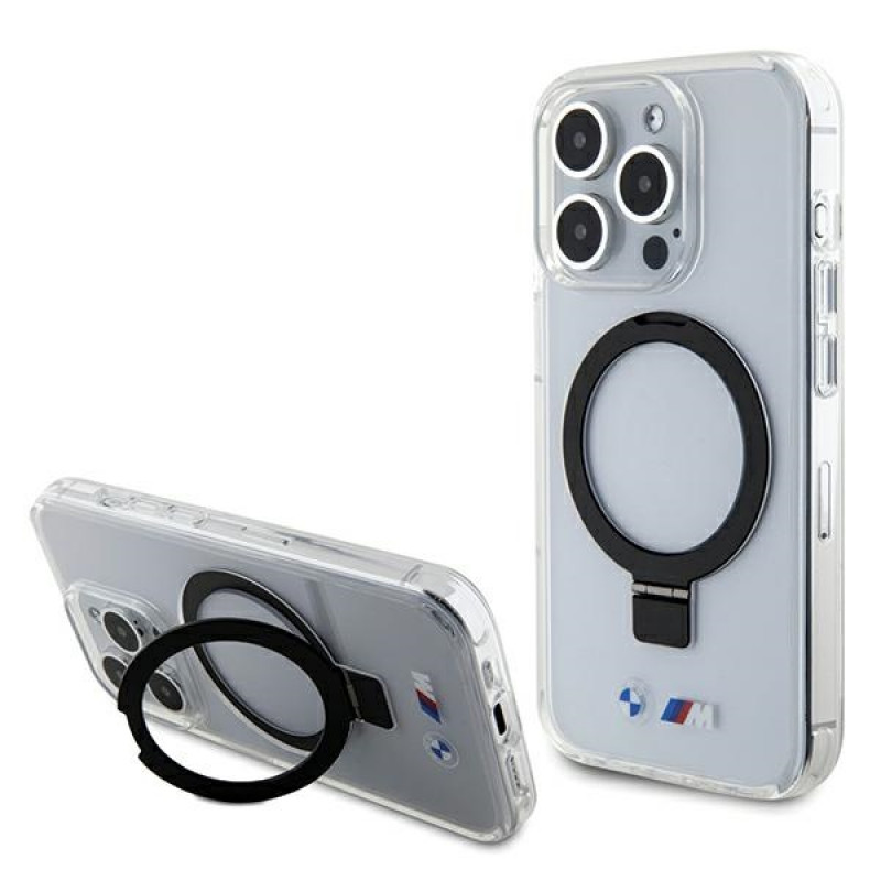 BMW BMHMP15LURST Apple iPhone 15 Pro etui twarde Ring Stand M Collection MagSafe, przezroczyste