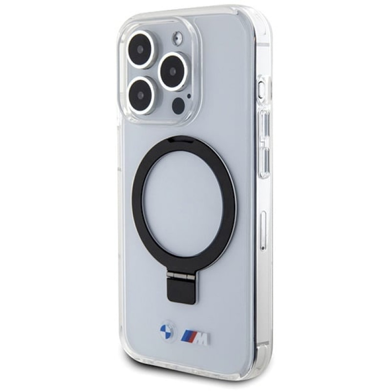 BMW BMHMP15LURST Apple iPhone 15 Pro etui twarde Ring Stand M Collection MagSafe, przezroczyste