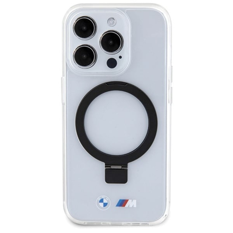 BMW BMHMP15LURST Apple iPhone 15 Pro etui twarde Ring Stand M Collection MagSafe, przezroczyste