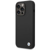 BMW BMHCP15LSILBK Apple iPhone 15 Pro etui silikonowe z metalowym logo, czarne