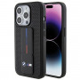BMW BMHCP15LGSPPRK Apple iPhone 15 Pro etui twarde Grip Stand Smooth & Perforated, czarny