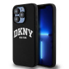 DKNY Apple iPhone 14 Pro etui twarde Liquid Silicone White Printed Logo MagSafe, czarny
