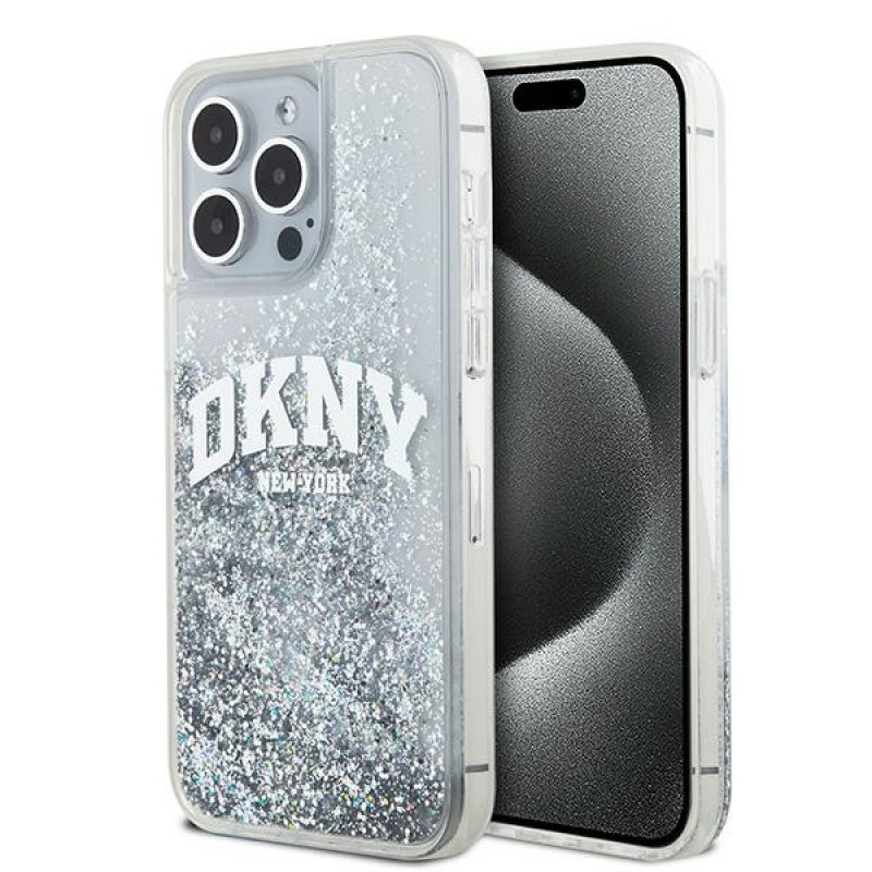 DKNY Apple iPhone 15 Pro Max etui twarde Liquid Glitter Big Logo